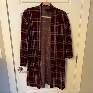 Long cardigan in burgundy - RW&Co Large